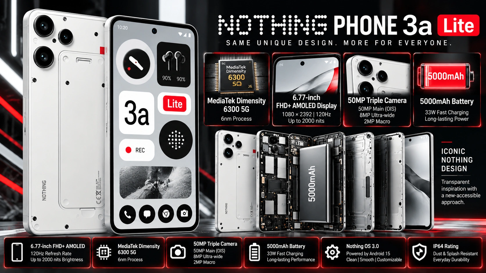 Nothing Phone (3a) Lite mobile phone