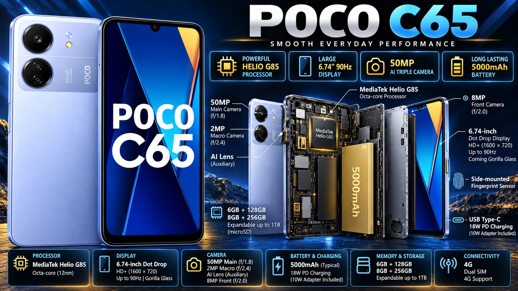 POCO C65 mobile phone
